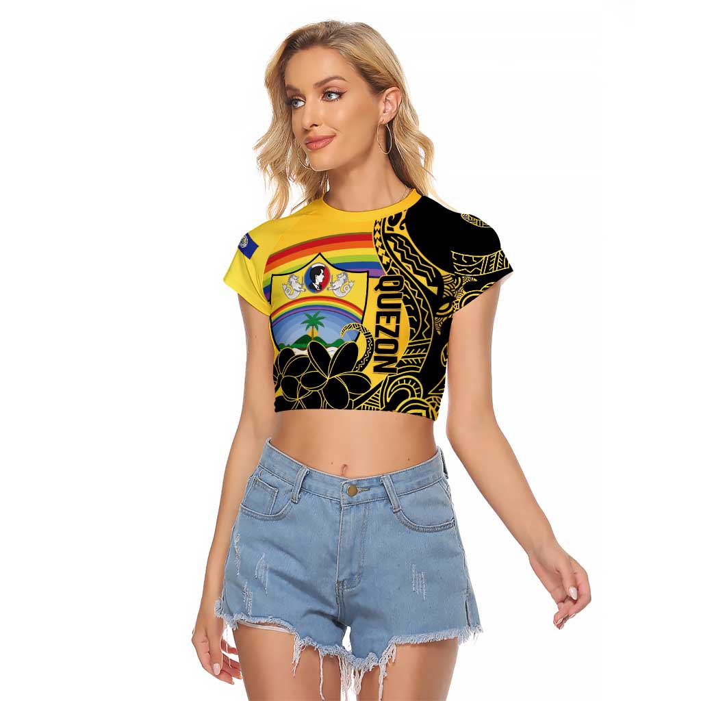 Quezon Province Raglan Cropped T Shirt Cocolandia Philippines Turtle LT14 Female Gold - Polynesian Pride