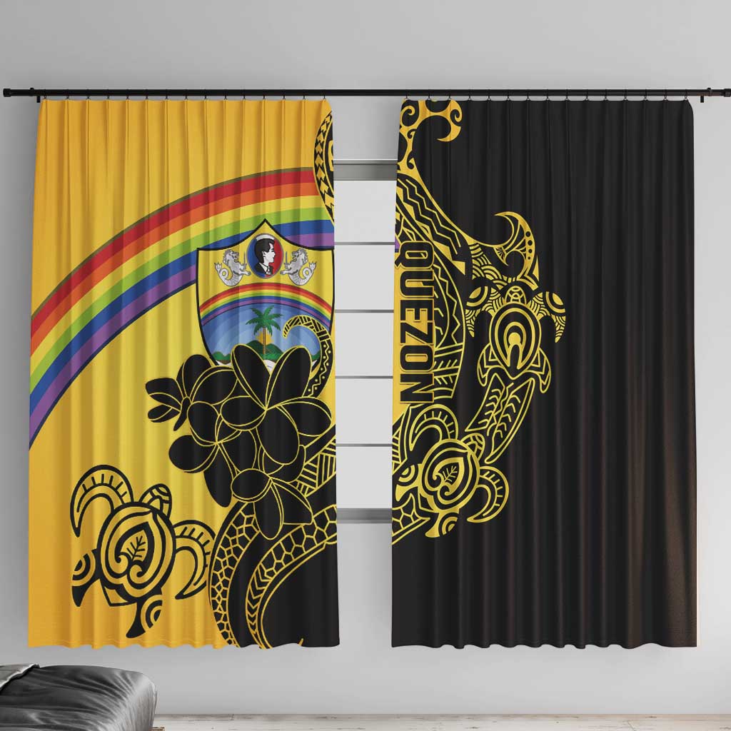 Quezon Province Window Curtain Cocolandia Philippines Turtle LT14 With Hooks Gold - Polynesian Pride