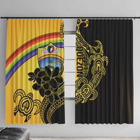 Quezon Province Window Curtain Cocolandia Philippines Turtle LT14 With Hooks Gold - Polynesian Pride