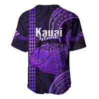 Polynesian Pride Hawaiian Islands Baseball Jersey Kauai Map Purple Kanaka With Kakau LT14 - Polynesian Pride