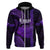 Polynesian Pride Hawaiian Islands Hoodie Kauai Map Purple Kanaka With Kakau LT14 - Polynesian Pride