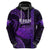 Polynesian Pride Hawaiian Islands Hoodie Kauai Map Purple Kanaka With Kakau LT14 - Polynesian Pride