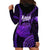 Polynesian Pride Hawaiian Islands Hoodie Dress Kauai Map Purple Kanaka With Kakau LT14 - Polynesian Pride