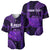 Personalised Hawaiian Islands Baseball Jersey Kauai Map Purple Kanaka With Kakau LT14 - Polynesian Pride