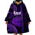 Personalised Hawaiian Islands Wearable Blanket Hoodie Kauai Map Purple Kanaka With Kakau LT14 - Polynesian Pride