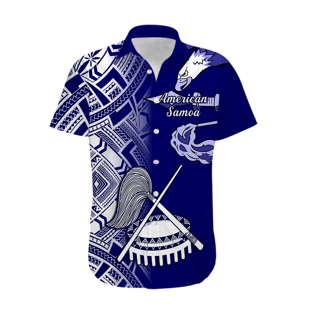 Polynesian Pride American Samoa Hawaiian Shirt July 4 Independence Day LT14 Blue - Polynesian Pride