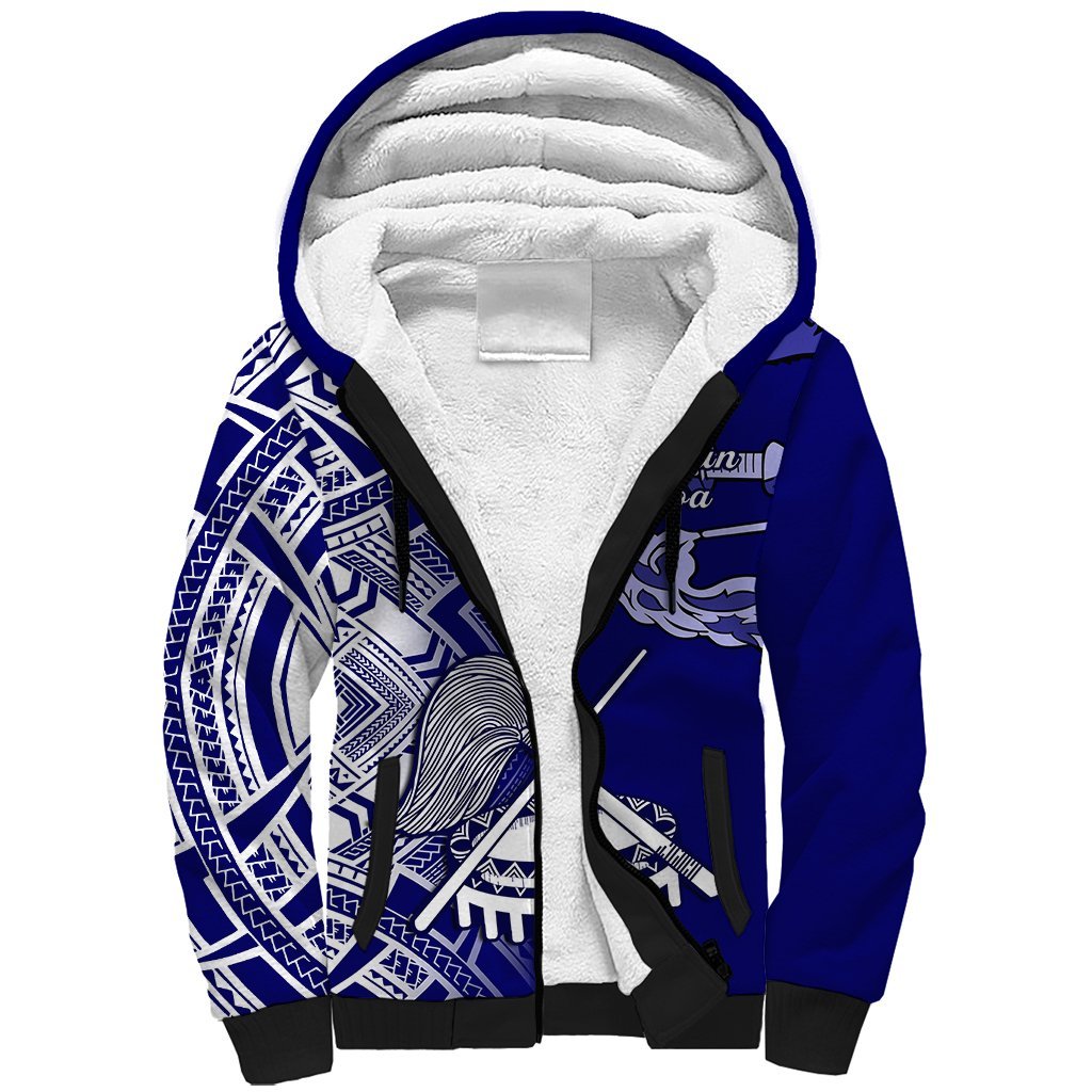Personalised American Samoa Sherpa Hoodie July 4 Independence Day LT14 Unisex Blue - Polynesian Pride