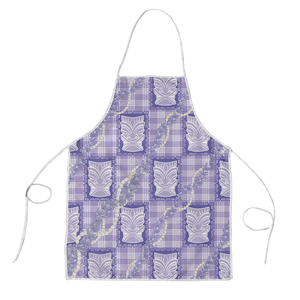 Aloha Hawaii Tiki Palaka Motifs Apron Honohono Lei Purple Elegant Vibes LT14 Purple - Polynesian Pride
