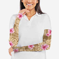 Beige Hawaii Hibiscus With Tropical Flowers Motifs Arm Sleeves LT14 - Polynesian Pride