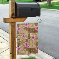 Beige Hawaii Hibiscus With Tropical Flowers Motifs Garden Flag LT14 - Polynesian Pride