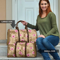 Beige Hawaii Hibiscus With Tropical Flowers Motifs Travel Bag LT14 - Polynesian Pride