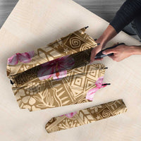 Beige Hawaii Hibiscus With Tropical Flowers Motifs Umbrella LT14 - Polynesian Pride