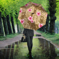 Beige Hawaii Hibiscus With Tropical Flowers Motifs Umbrella LT14 - Polynesian Pride