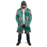 Cyan Hawaii Hibiscus With Tropical Flowers Motifs Cloak LT14 - Polynesian Pride