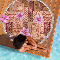 Orange Hawaii Hibiscus With Tropical Flowers Motifs Beach Blanket LT14 - Polynesian Pride