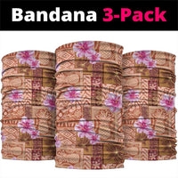 Orange Hawaii Hibiscus With Tropical Flowers Motifs Neck Gaiter LT14 package One Size: 25*50cm Orange - Polynesian Pride