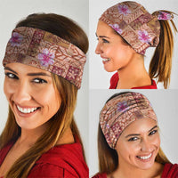 Orange Hawaii Hibiscus With Tropical Flowers Motifs Neck Gaiter LT14 - Polynesian Pride