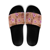 Orange Hawaii Hibiscus With Tropical Flowers Motifs Slide Sandals LT14 Orange - Polynesian Pride