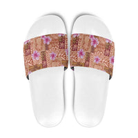 Orange Hawaii Hibiscus With Tropical Flowers Motifs Slide Sandals LT14 Orange - Polynesian Pride