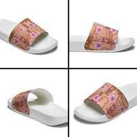 Orange Hawaii Hibiscus With Tropical Flowers Motifs Slide Sandals LT14 - Polynesian Pride