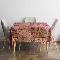 Orange Hawaii Hibiscus With Tropical Flowers Motifs Tablecloth LT14 - Polynesian Pride