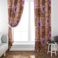 Orange Hawaii Hibiscus With Tropical Flowers Motifs Window Curtain LT14 - Polynesian Pride