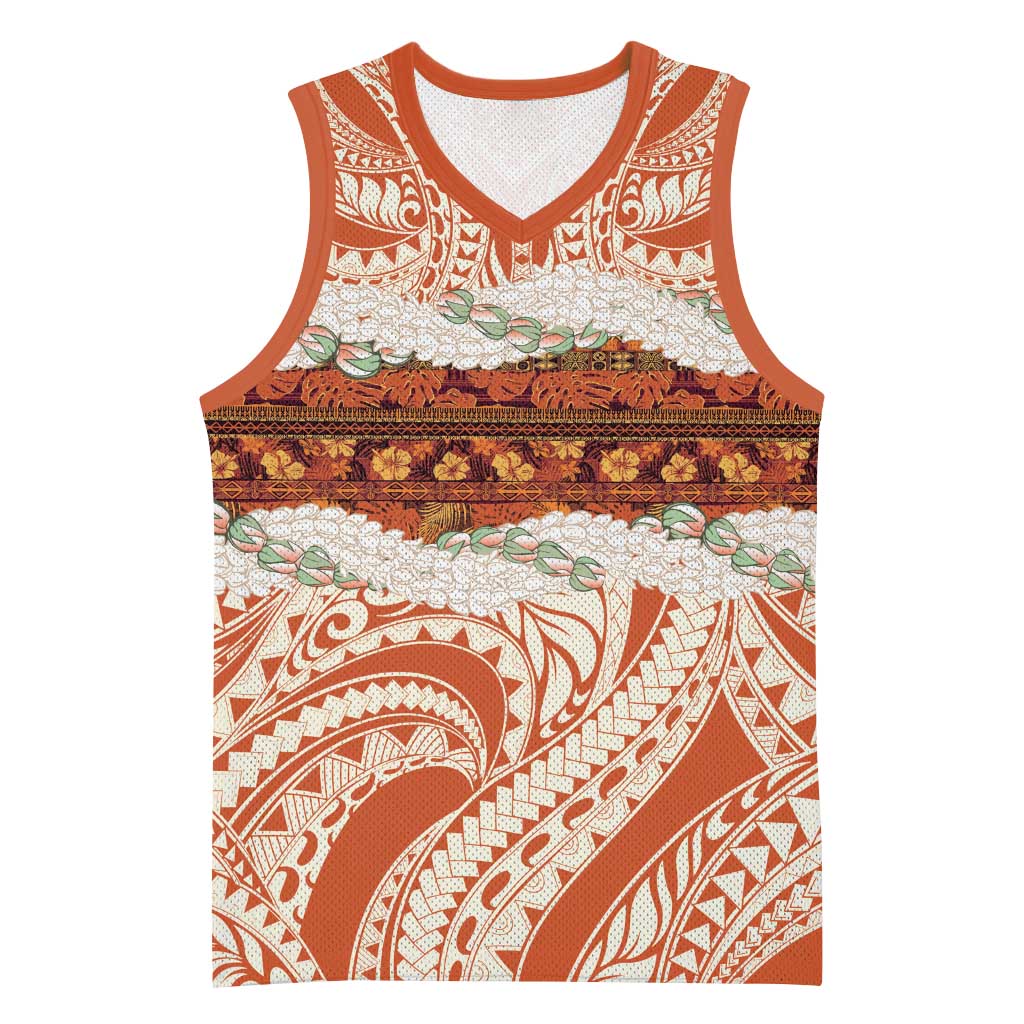 Aloha Hawaii Mikioi Lei Basketball Jersey Beige Tropical Flower Pattern LT14 Unisex Beige - Polynesian Pride
