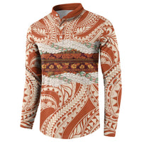 Aloha Hawaii Mikioi Lei Button Sweatshirt Beige Tropical Flower Pattern LT14 - Polynesian Pride