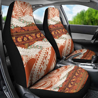 Aloha Hawaii Mikioi Lei Car Seat Cover Beige Tropical Flower Pattern LT14 - Polynesian Pride