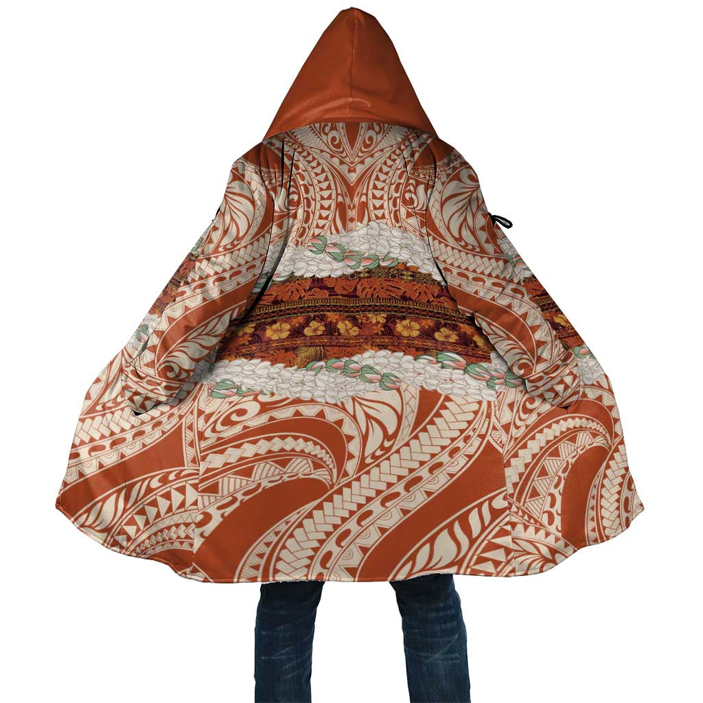 Aloha Hawaii Mikioi Lei Cloak Beige Tropical Flower Pattern LT14 Unisex Beige - Polynesian Pride