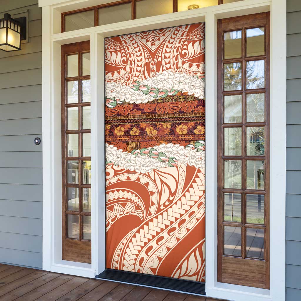 Aloha Hawaii Mikioi Lei Door Cover Beige Tropical Flower Pattern LT14 - Polynesian Pride