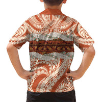 Aloha Hawaii Mikioi Lei Kid Hawaiian Shirt Beige Tropical Flower Pattern LT14 - Polynesian Pride