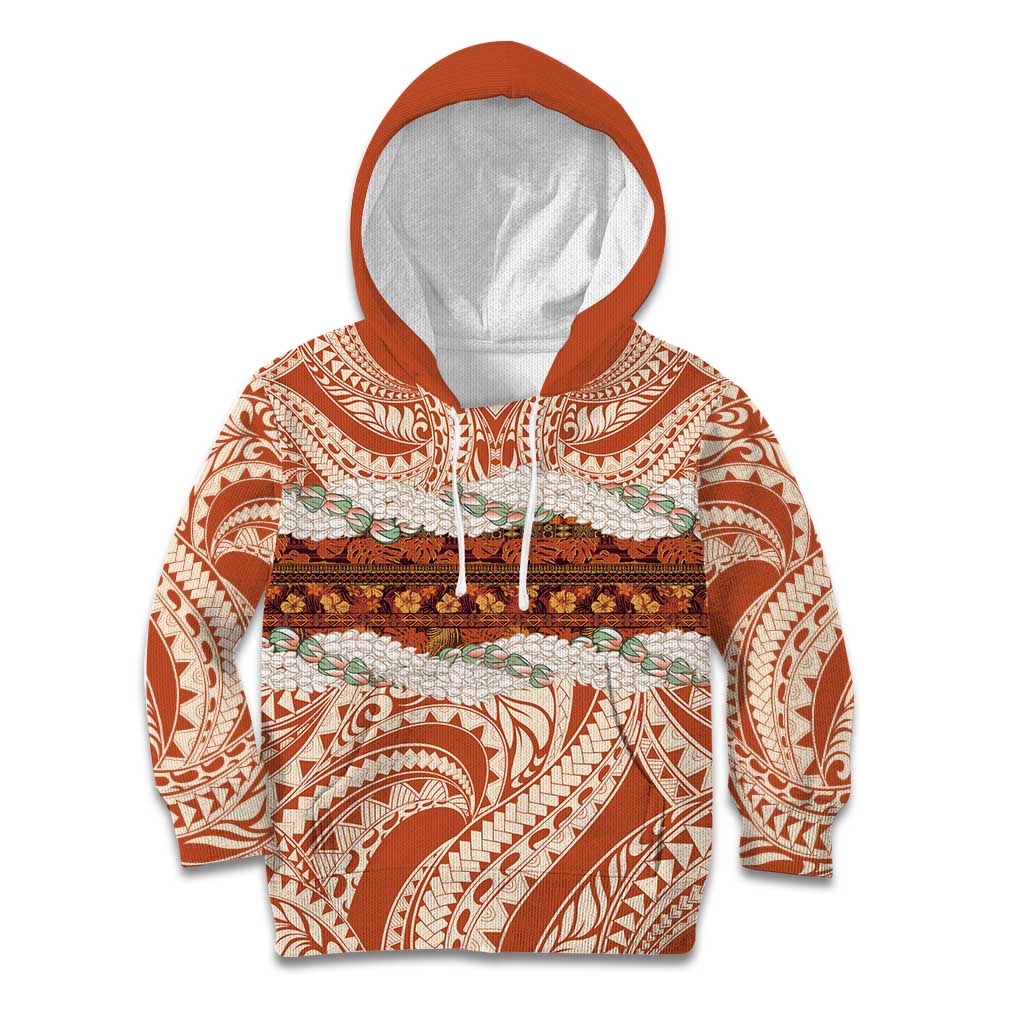 Aloha Hawaii Mikioi Lei Kid Hoodie Beige Tropical Flower Pattern LT14 Hoodie Beige - Polynesian Pride