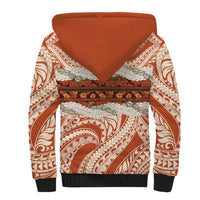 Aloha Hawaii Mikioi Lei Sherpa Hoodie Beige Tropical Flower Pattern LT14 - Polynesian Pride