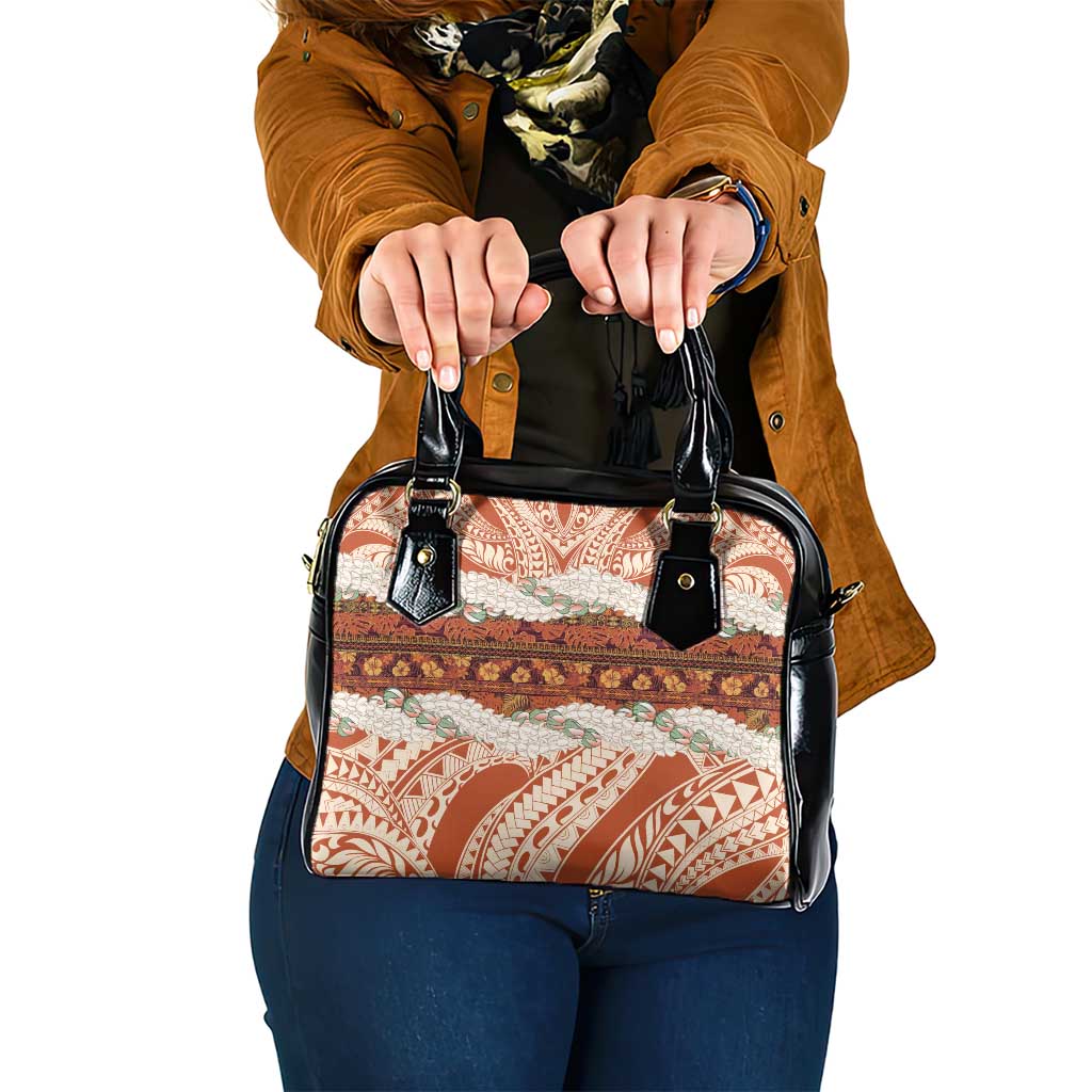 Aloha Hawaii Mikioi Lei Shoulder Handbag Beige Tropical Flower Pattern LT14 One Size Beige - Polynesian Pride
