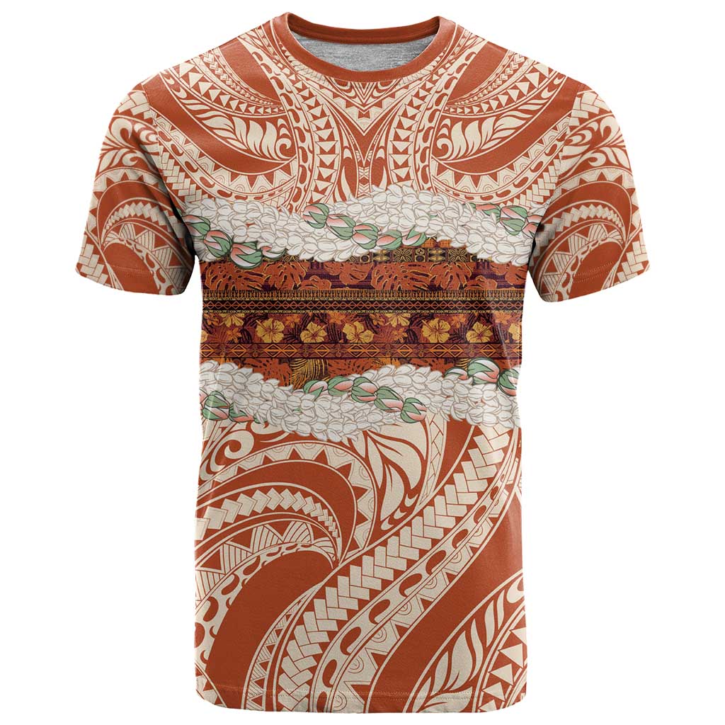 Aloha Hawaii Mikioi Lei T Shirt Beige Tropical Flower Pattern LT14 Beige - Polynesian Pride
