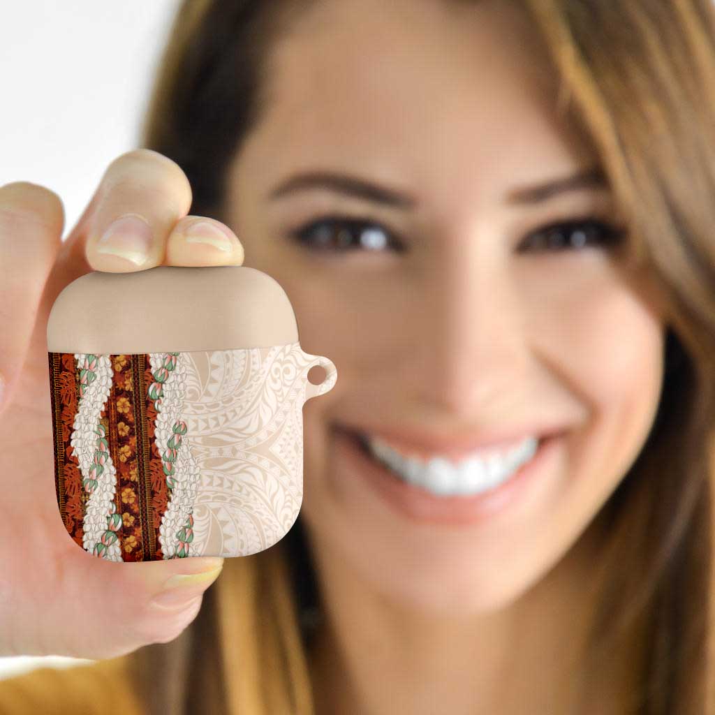 Aloha Hawaii Mikioi Lei AirPods Case Cattail Red Tropical Flower Pattern LT14 Cattail Red - Polynesian Pride