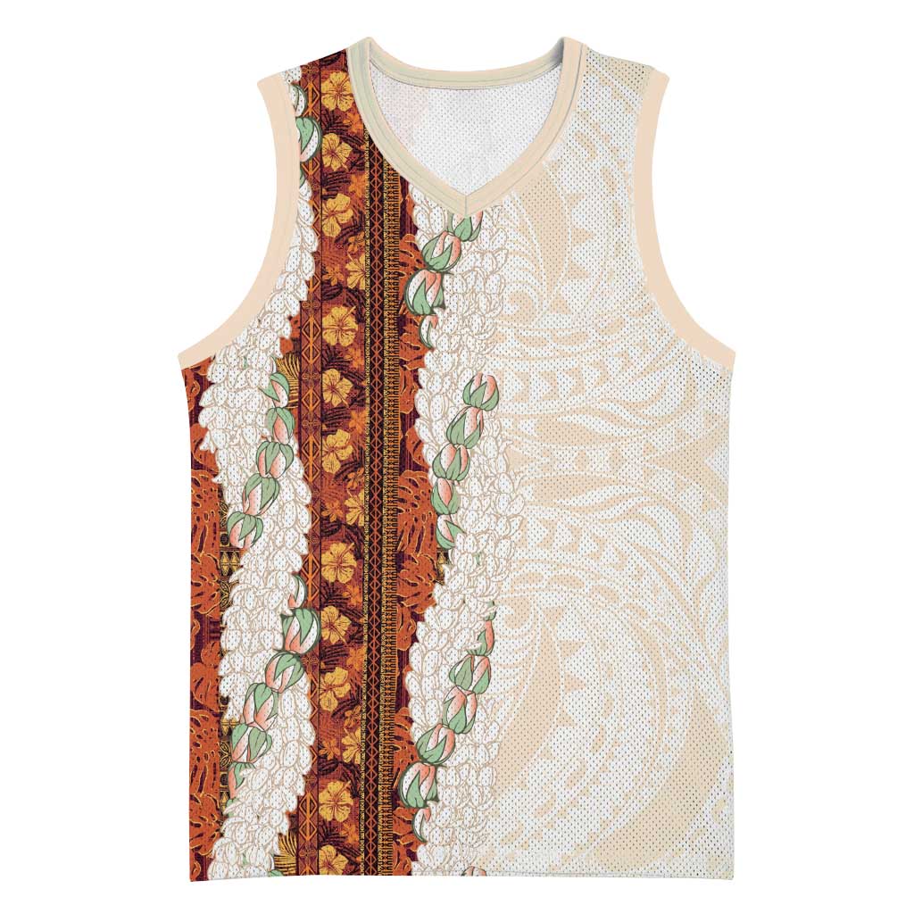 Aloha Hawaii Mikioi Lei Basketball Jersey Cattail Red Tropical Flower Pattern LT14 Unisex Cattail Red - Polynesian Pride