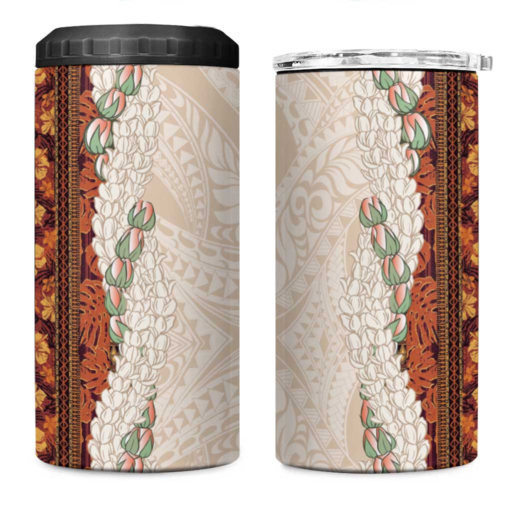 Aloha Hawaii Mikioi Lei 4 in 1 Can Cooler Tumbler Cattail Red Tropical Flower Pattern LT14 One Size: 16 oz Cattail Red - Polynesian Pride