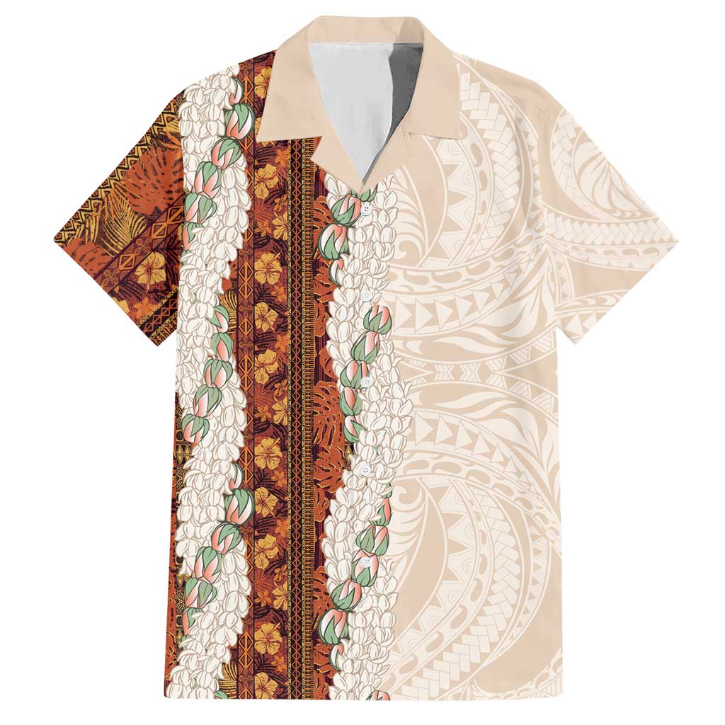 Aloha Hawaii Mikioi Lei Hawaiian Shirt Cattail Red Tropical Flower Pattern LT14 Cattail Red - Polynesian Pride