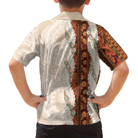 Aloha Hawaii Mikioi Lei Kid Hawaiian Shirt Cattail Red Tropical Flower Pattern LT14 - Polynesian Pride