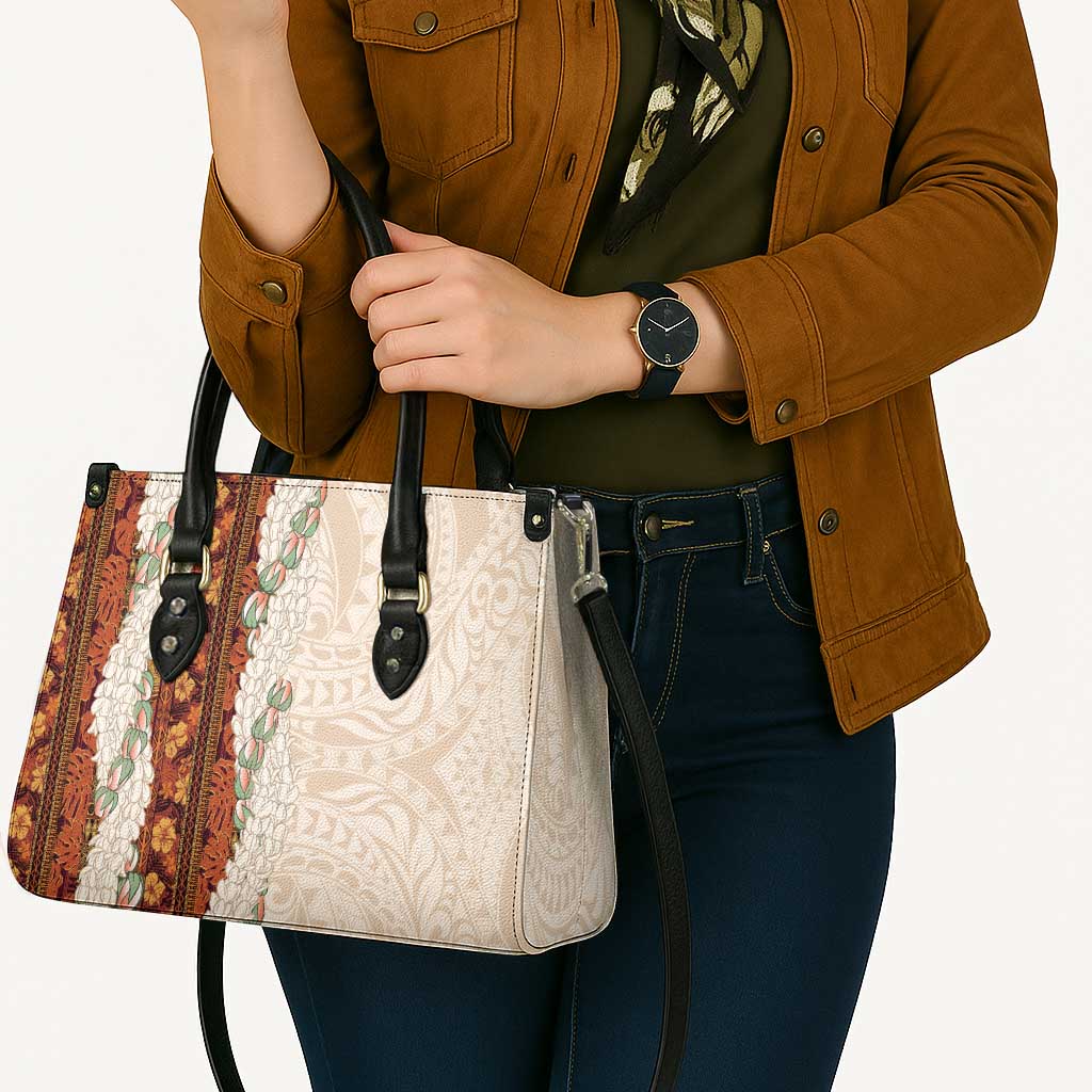 Aloha Hawaii Mikioi Lei Leather Bag Cattail Red Tropical Flower Pattern LT14 - Polynesian Pride