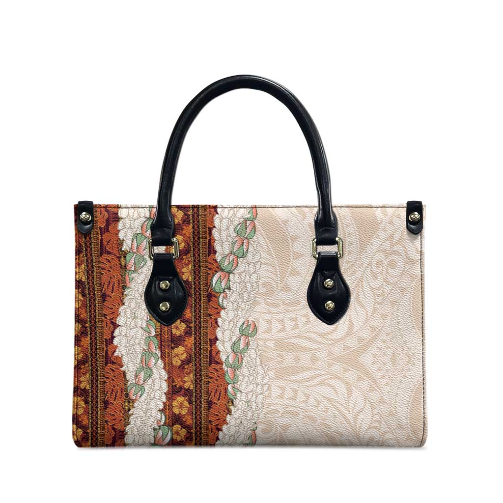 Aloha Hawaii Mikioi Lei Leather Bag Cattail Red Tropical Flower Pattern LT14 - Polynesian Pride