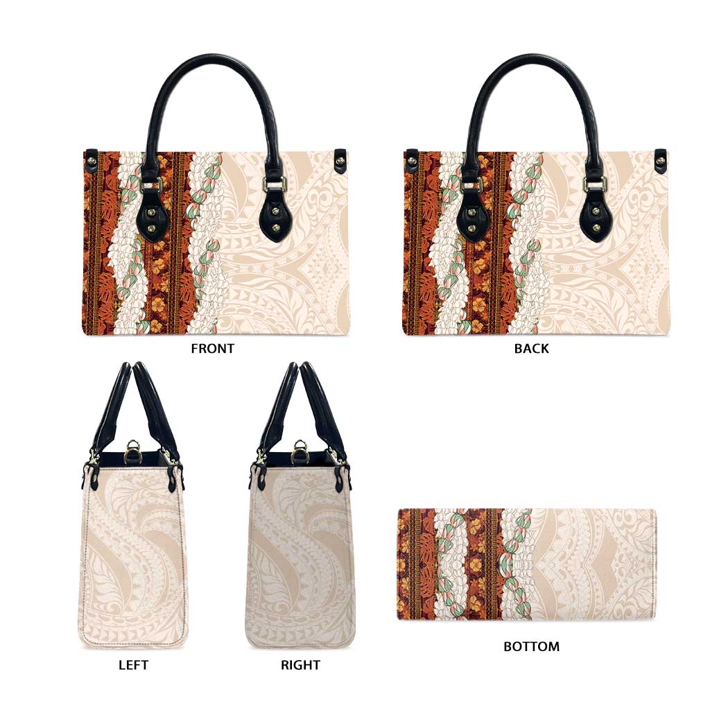 Aloha Hawaii Mikioi Lei Leather Bag Cattail Red Tropical Flower Pattern LT14 - Polynesian Pride