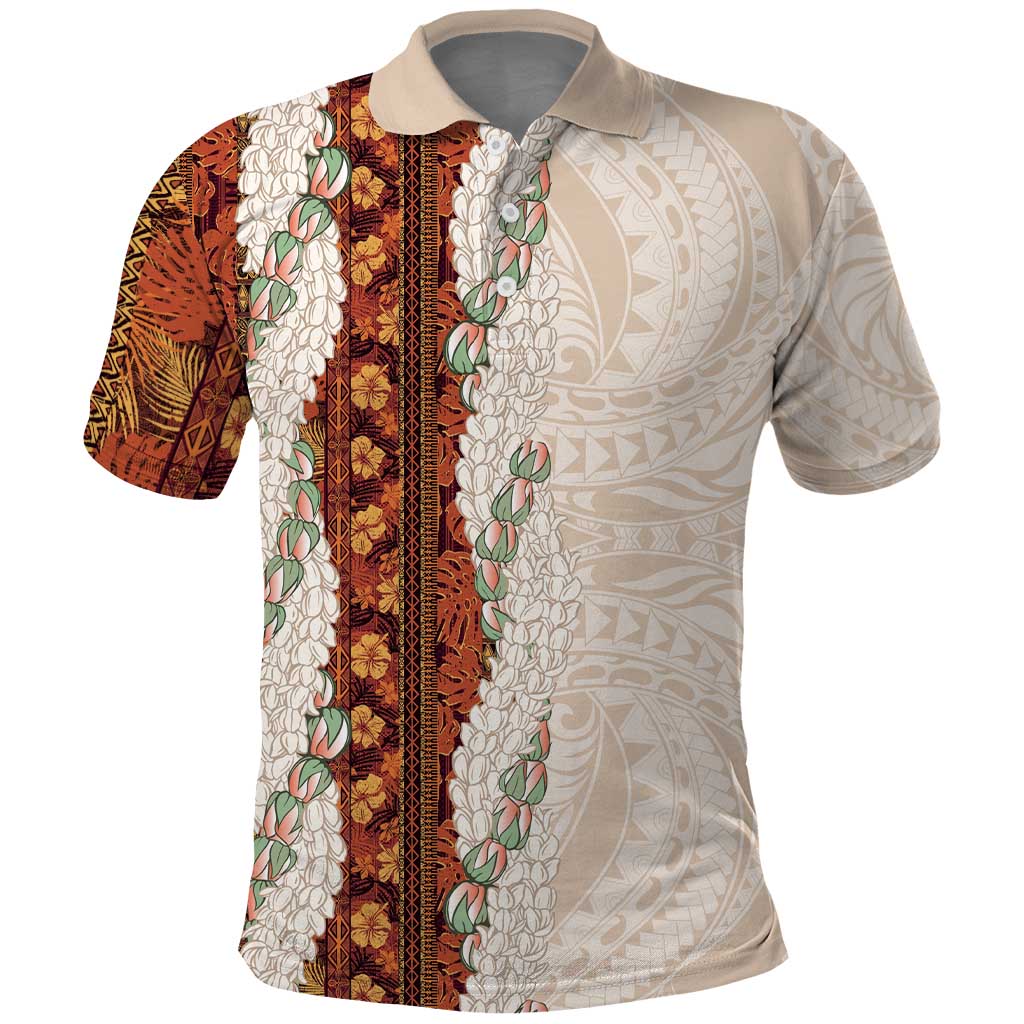 Aloha Hawaii Mikioi Lei Polo Shirt Cattail Red Tropical Flower Pattern LT14 Cattail Red - Polynesian Pride