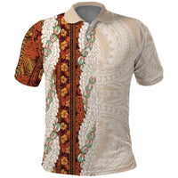 Aloha Hawaii Mikioi Lei Polo Shirt Cattail Red Tropical Flower Pattern LT14 Cattail Red - Polynesian Pride