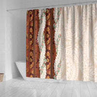 Aloha Hawaii Mikioi Lei Shower Curtain Cattail Red Tropical Flower Pattern LT14 - Polynesian Pride