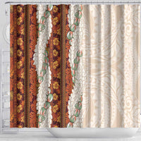 Aloha Hawaii Mikioi Lei Shower Curtain Cattail Red Tropical Flower Pattern LT14 - Polynesian Pride