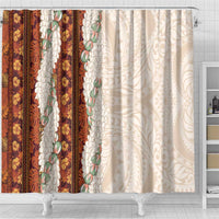 Aloha Hawaii Mikioi Lei Shower Curtain Cattail Red Tropical Flower Pattern LT14 - Polynesian Pride