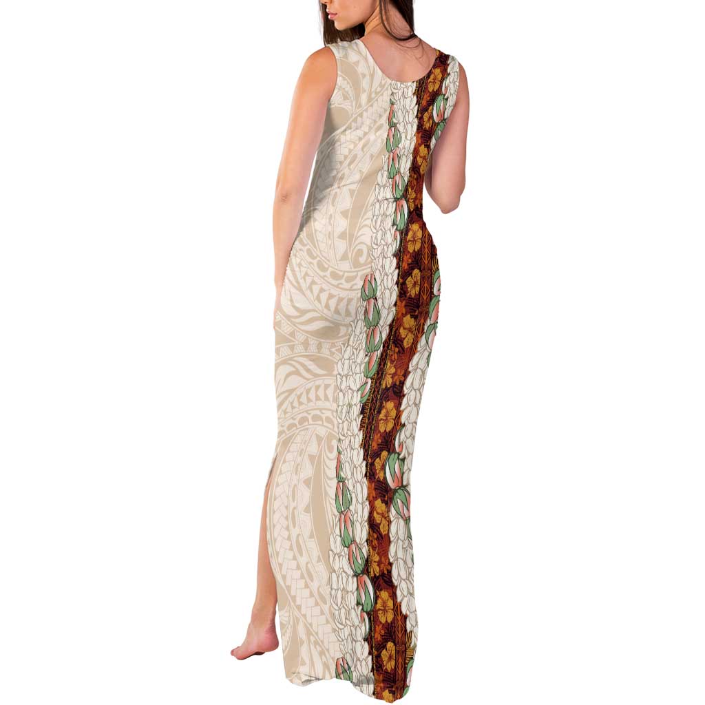 Aloha Hawaii Mikioi Lei Tank Maxi Dress Cattail Red Tropical Flower Pattern LT14 - Polynesian Pride